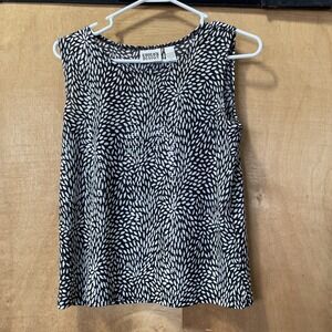 Chico's Women's Sleeveless Blouse, Beige, Round Neck, Wide Strap, Casual